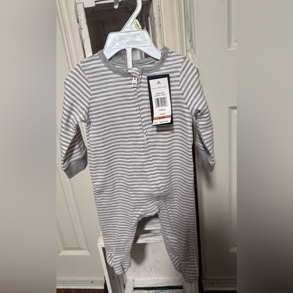 Tommy Hilfiger Gray Striped Kids Dress